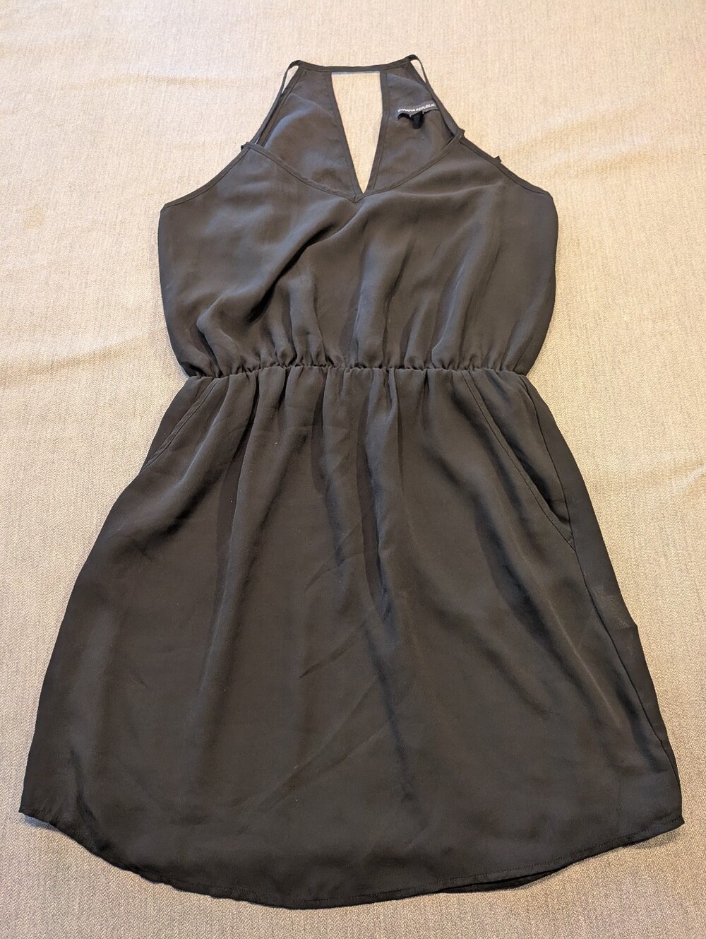 Banana Republic Black Strappy V-Neck Fit & Flare Mini Dress - Size 4